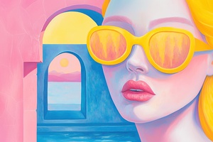 Summer Woman Pop Art Style