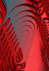 Red Fractal Modern Abstract Math Art