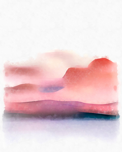 Abstract Minimalist Art 12 Watercolor Landscape
