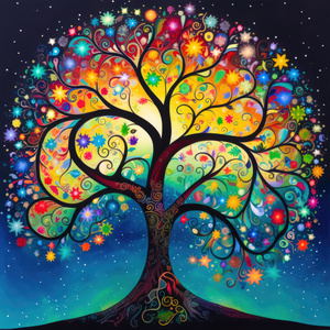 Colorful Whimsical Tree 02