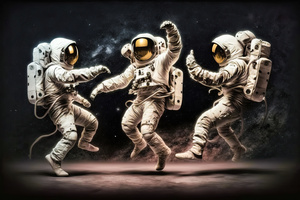 Outer Space Party 01 Dancing Astronauts