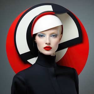 Offbeat Fashion Model 04 Geometric Style