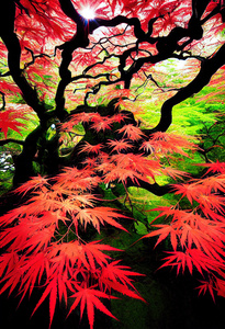 Japanese Maple 01 Red and Green