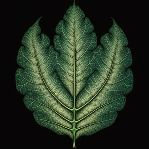 Fractal Leaf 01 Green and Black