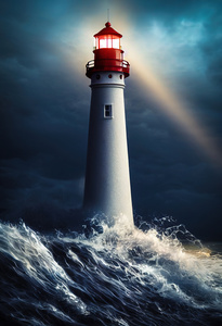 Lighthouse 07 Waves and Stormy Weather