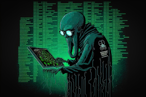 Octopus Hacker writing Code 01
