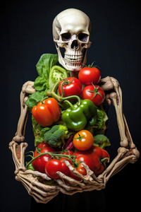 Vegetarian Art 02 Veggie Skeleton