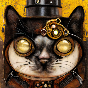 Steampunk Animal 13 Victorian Cat Portrait
