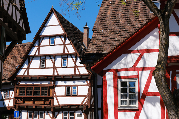 Colorful Half-Timbered Houses in Sindelfingen Germany by Matthias Hauser