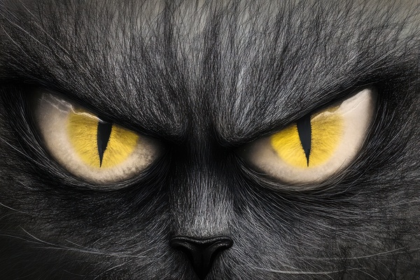 Cat Eyes - Piercing Gaze of Mystery by Matthias Hauser