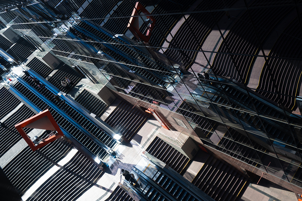 Urban Labyrinth - Reflections and Lines at Kyoto Station Japan by Matthias Hauser