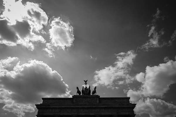 Brandenburg Gate Berlin Black and White 01 by Matthias Hauser