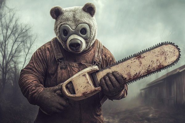 Horror Bear with Chainsaw by Matthias Hauser