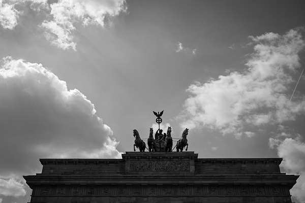 Brandenburg Gate Berlin Black and White 01 by Matthias Hauser