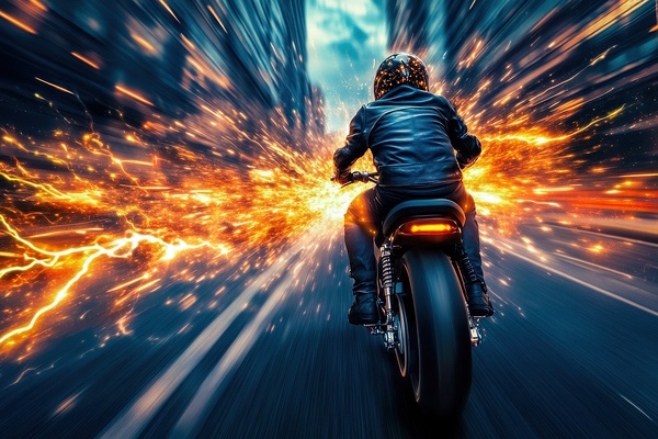 Futuristic Motorcycle Acceleration - Speed Burst Rider by Matthias Hauser