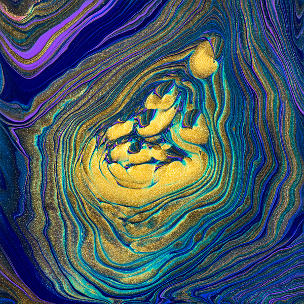 Abstract Fluid Art Tree Ring Pour Jewel Colors by Matthias Hauser