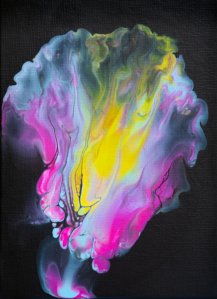 Abstract Art Acrylic Pouring Dutch Pour on Black by Matthias Hauser