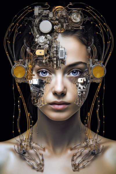 The Future of AI 16 Female Cyborg by Matthias Hauser