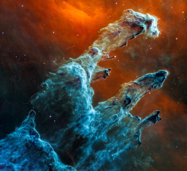 Pillars of Creation MIRI Image James Webb Space Telescope by Matthias Hauser