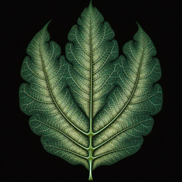Fractal Leaf 01 Green and Black by Matthias Hauser