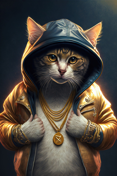 Cool Rapper Cat 03 by Matthias Hauser