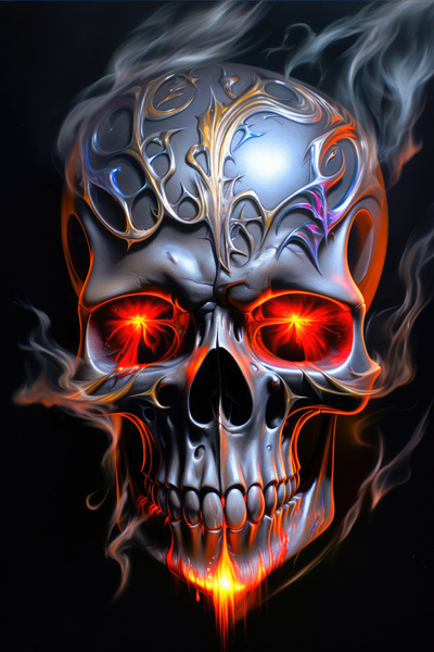Skull 03 Fire and Metal by Matthias Hauser