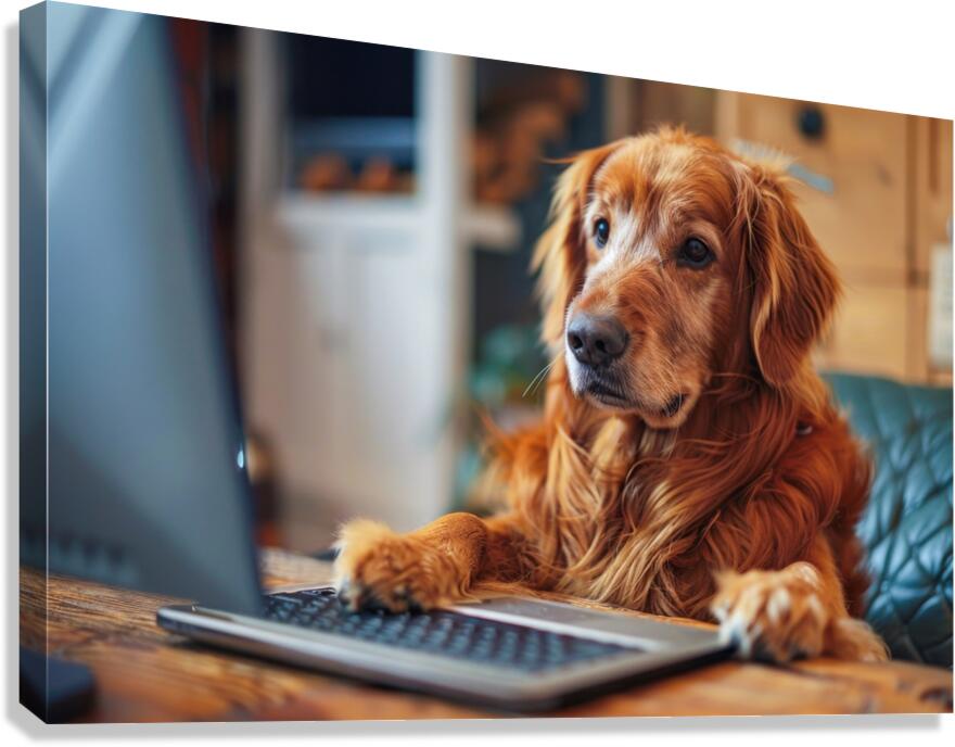 Working like a dog 02 The Diligent Canine Canvas Print