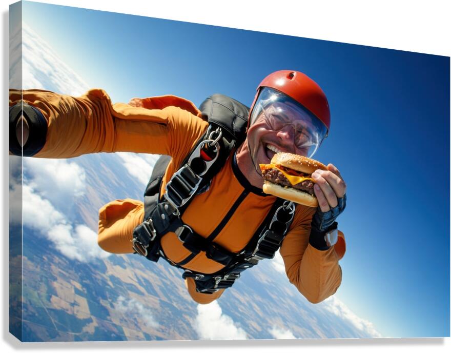 Skydiving Burger Feast Canvas Print