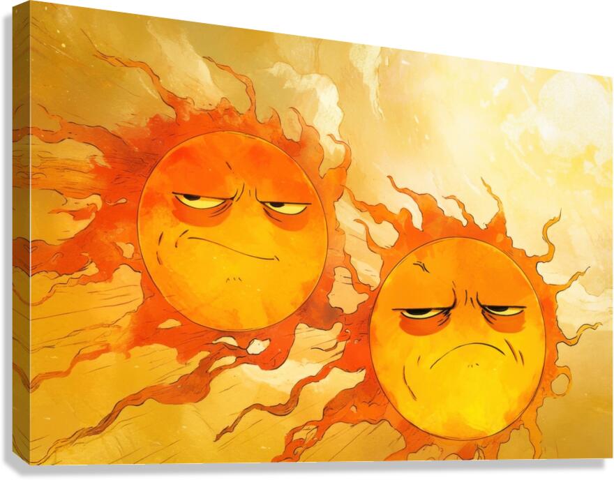 Two Grumpy Suns Canvas Print