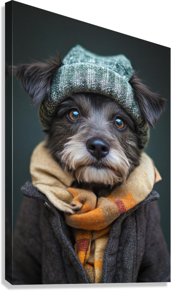 Winter Wanderer Dog - Canine Chic Canvas Print