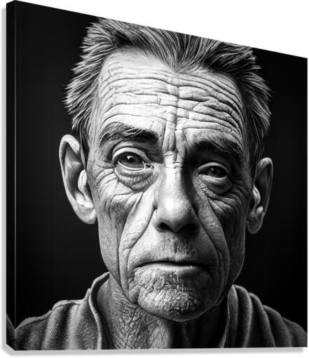 Old Man Intense Portrait 01 Black and White by Matthias