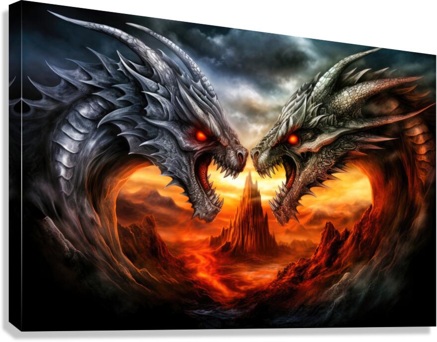 Two Magic Dragons 01 Canvas Print