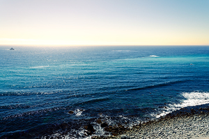 Beautiful light over the Pacific Ocean in California United States