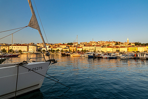 Evening in the harbour of Mali on the island of Losinj in the Adriatic Sea Croatia