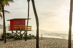 Sunrise at Copacabana Beach in Rio de Janeiro