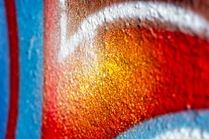 Closeup macro shot of vivid graffiti street art 