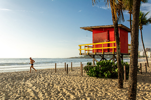 Morning run at Copacabana Beach in Rio de Janeiro