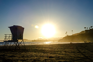 Scenic sunset at Pismo Beach California USA