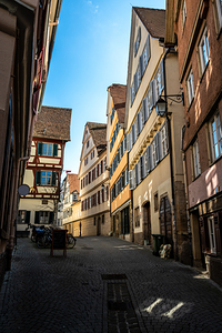 Picturesque back lane in the old town of Tübingen in Southern Germany 