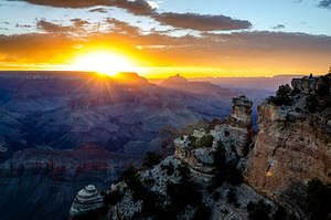 Dramatic sunrise over the Grand Canyon
