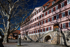 Historic Burse Building in the old town of Tübingen on a sunny day in winter 