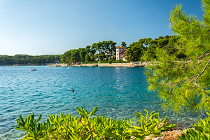 Beautiful view of the Cikat Bay on the island of Losinj in the Adriatic Sea Croatia