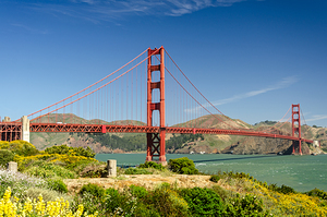 Golden Gate Bridge in San Francisco in spring 