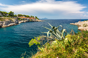 View of the Adriatic Sea from the harbour of Veli Losinj Croatia