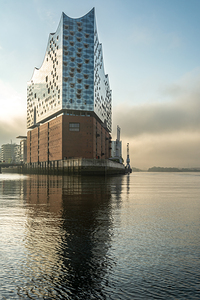Famous Elbphilharmonie concert hall in Hamburg in the morning light 