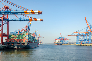 Container Vessel in the Harbor