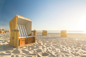Beach chairs at Sunset