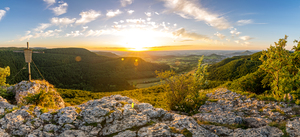 Sunset Panorama in the Swabian Alps
