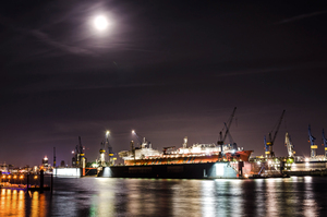 Container Ship at Night