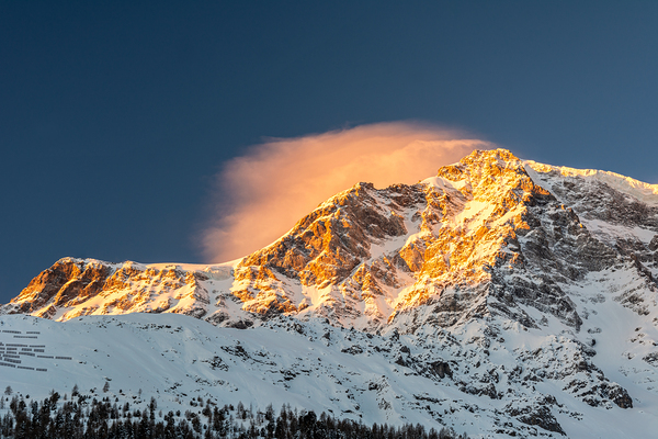 The Majestic Ortler Mountain Range in the European Alps during Beautiful Sunrise Print